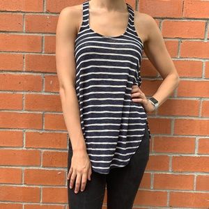 Silence + Noise Navy and Cream Striped Tank